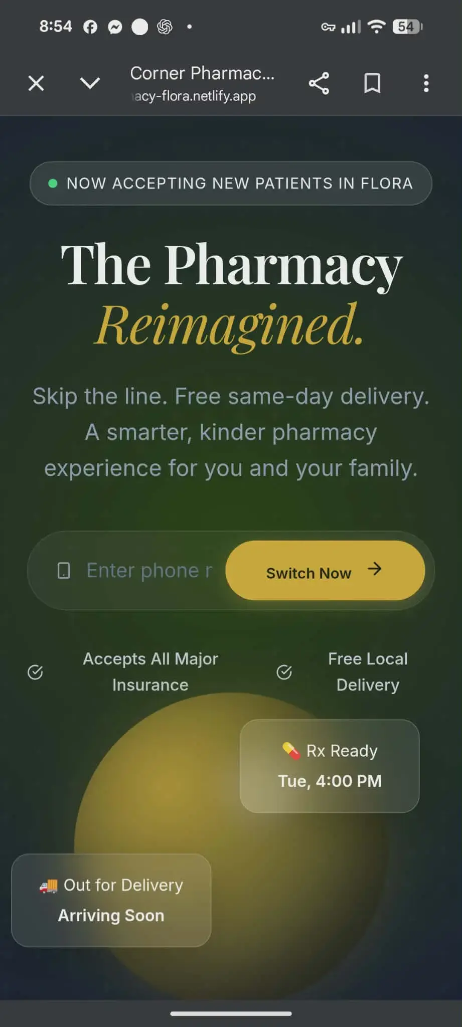 Corner Pharmacy Mobile View