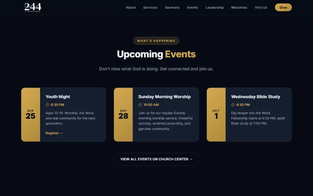 Community Calendar (Church Center Sync)